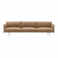Outline 3 5-sits soffa polished alu Grace leather Camel
