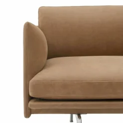 Outline 3 5-sits soffa polished alu Grace leather Camel
