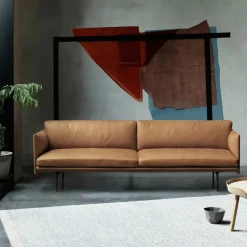 Outline soffa 2-sits Refine leather black-Black