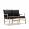 OW149-2 Colonial soffa 2-sits Loke 7150 läder-såpad ek
