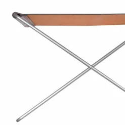 OX Stool pall Läder cognac rostfritt stål