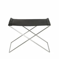 OX Stool pall Läder svart rostfritt stål