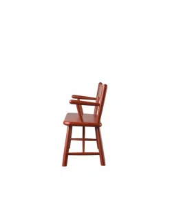 P11 barnbänk Beech red painted