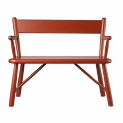 P11 barnbänk Beech red painted