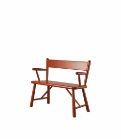 P11 barnbänk Beech red painted