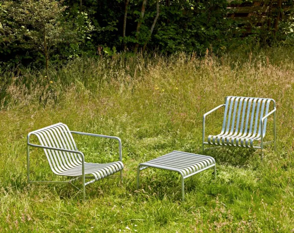 Palissade Ottoman fotpall Sky grey