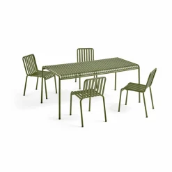 Palissade matgrupp 4 stolar 170x90 cm - Olive