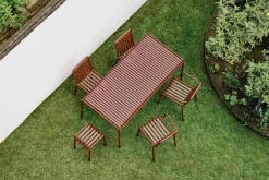 Palissade matgrupp 4 stolar 170x90 cm - Iron red