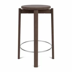 Passage barpall Mörkbetsad ek-rostfritt stål 65 cm
