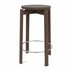 Passage barpall Mörkbetsad ek-rostfritt stål 65 cm