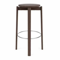 Passage barpall Mörkbetsad ek-rostfritt stål 75 cm