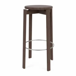 Passage barpall Mörkbetsad ek-rostfritt stål 75 cm