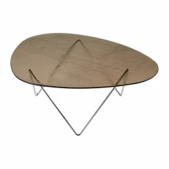 Pedrera soffbord Krom-strukturglas brons