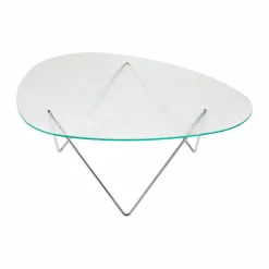 Pedrera soffbord Krom-strukturglas transparent