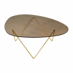 Pedrera soffbord Semimatt mässing-strukturglas brons