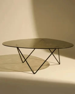 Pedrera soffbord Svart semimatt-strukturglas brons