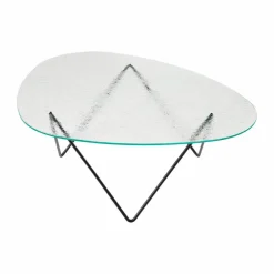 Pedrera soffbord Svart semimatt-strukturglas transparent
