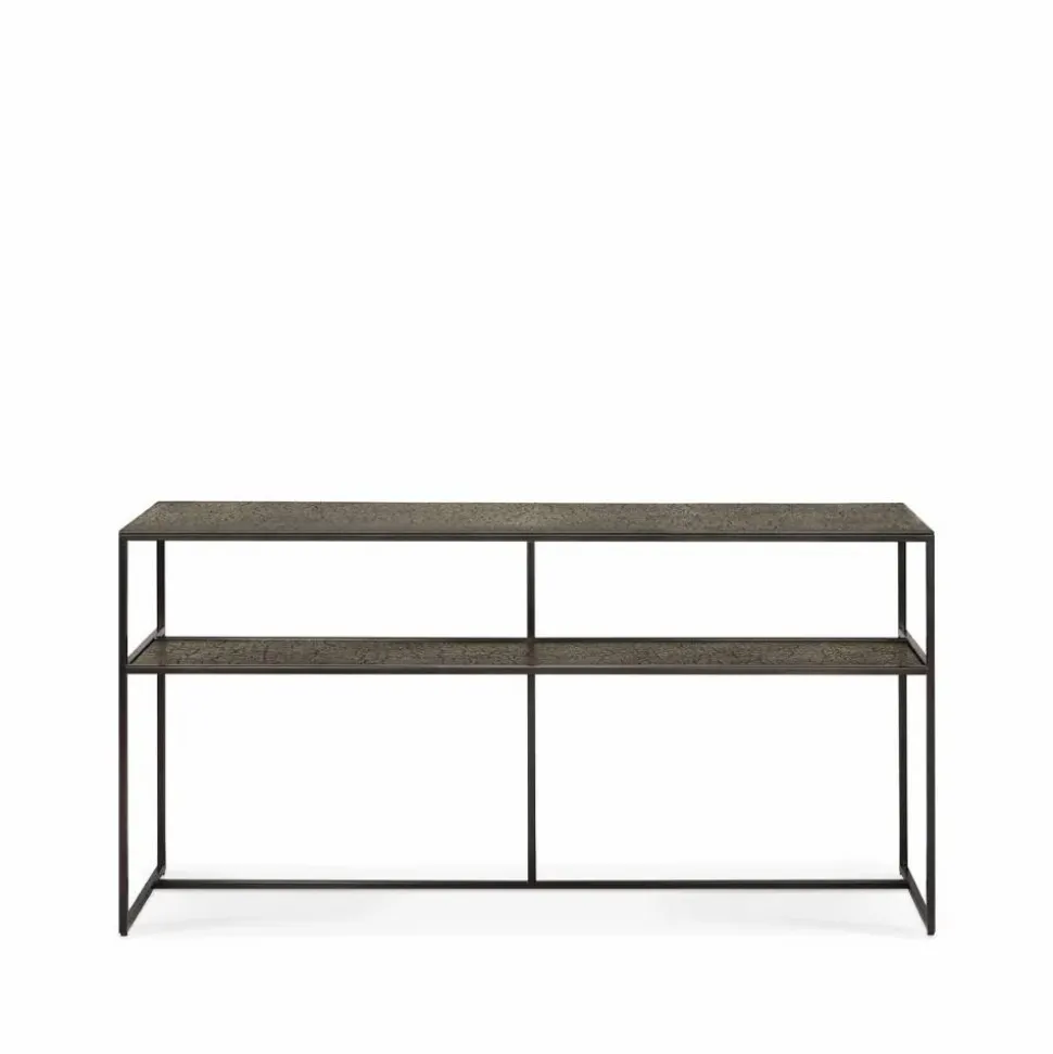 Pentagon konsolbord 75x150 cm Whisky-Black metal