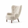 Petra VB3 High fåtölj Oljad valnöt-Sheepskin Moonlight