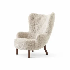 Petra VB3 High fåtölj Oljad valnöt-Sheepskin Moonlight