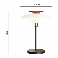 PH 80 portabel bordslampa Vit opal krompläterad
