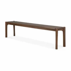 PI bänk 186x35 cm Lackad teak brown