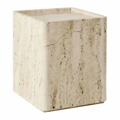 Pietra sidobord 33x33x40 cm Neutral white travertine