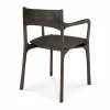 PI karmstol Dark brown teak
