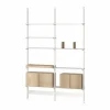 Pira G2 hyllsystem F C A White/Oak 248-255 cm