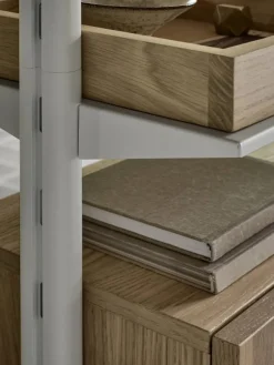 Pira G2 hyllsystem F C A White/Oak 248-255 cm