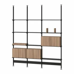Pira G2 hyllsystem F C B Black/Walnut 256-264 cm