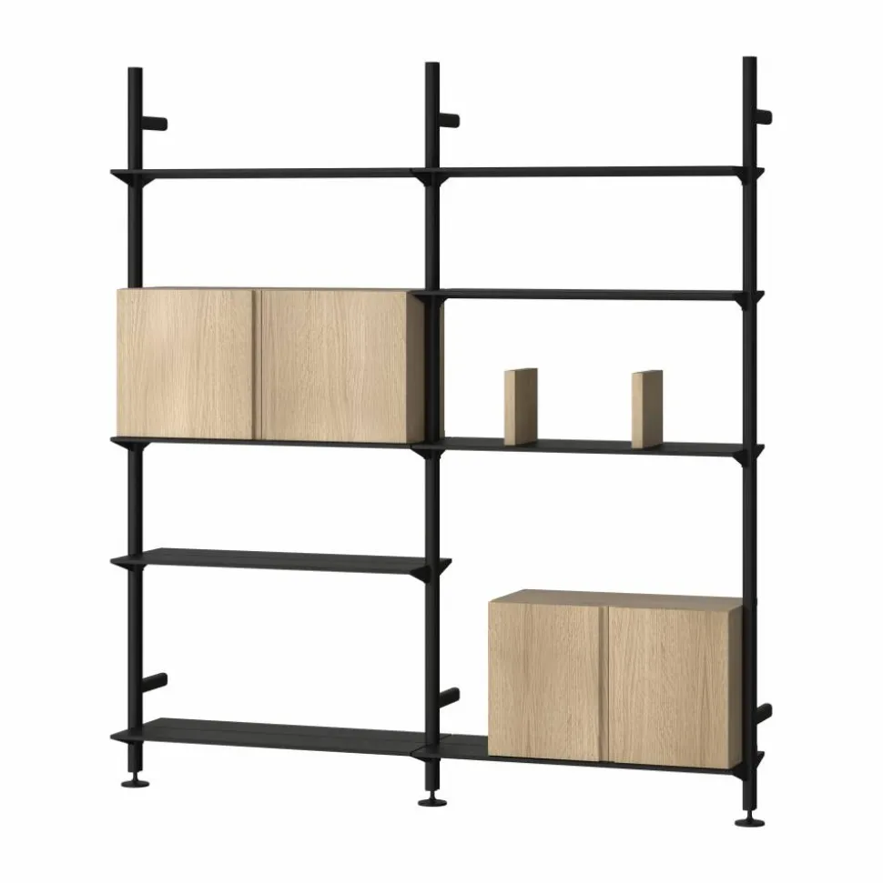 Pira G2 hyllsystem W A Black/Oak