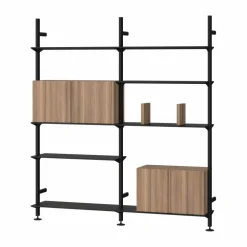 Pira G2 hyllsystem W A Black/Walnut