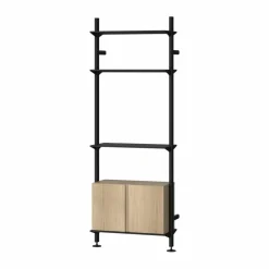 Pira G2 hyllsystem W B Black/Oak