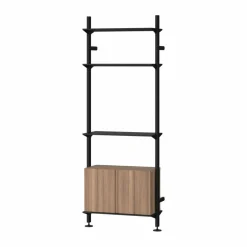 Pira G2 hyllsystem W B Black/Walnut