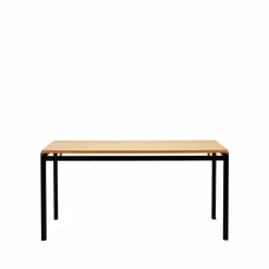 PK52A studentskrivbord pulverlackerat stål Oljad ek-svart