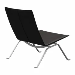 PK22 fåtölj Aura black brown läder-rostfritt stål