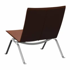 PK22 fåtölj Aura cognac läder-rostfritt stål