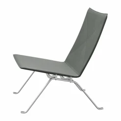 PK22 fåtölj Grace concrete grey läder-rostfritt stål