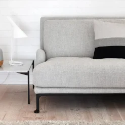 Plateau med bricka soffbord marmor brun-svart stativ-bricka i ask-90x90