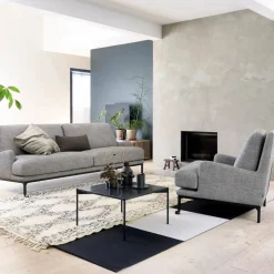 Plateau med bricka soffbord marmor vit-svart underrede-bricka i ask-90x90
