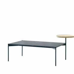 Plateau med bricka soffbord marmor svart-svart stativ-bricka i ask-60x100