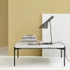 Plateau med bricka soffbord marmor svart-svart stativ-bricka i ask-90x90