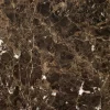 Plateau soffbord Ø60 cm Marmor brun-svarta ben-H45