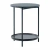 Plateau soffbord Ø42 cm Marmor svart-svarta ben-H55