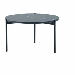 Plateau soffbord Ø60 cm Marmor svart-svarta ben-H35