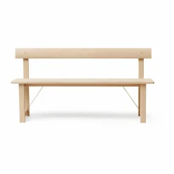 Position bänk 155 cm Vit ek-mässing