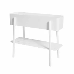 Prunella blomsterbord vit/aluminium