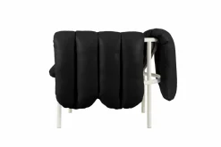 Puffy loungefåtölj Black leather-cream