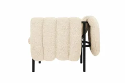 Puffy loungefåtölj Eggshell-black grey
